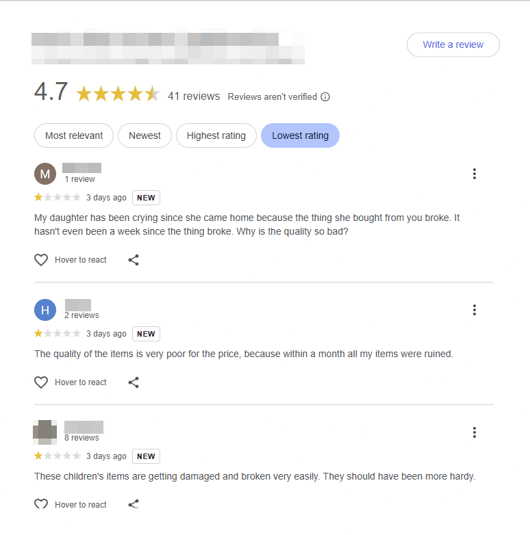 Nursery review profile before our removal work